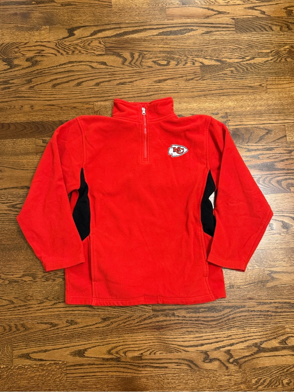 NFL Red Kids Quarter-Zip Fleece with Black Panels